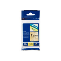 Brother TZe-PR831 - Stampa nera su glitter oro di lusso - Rolla (1,2 cm x 8 m)