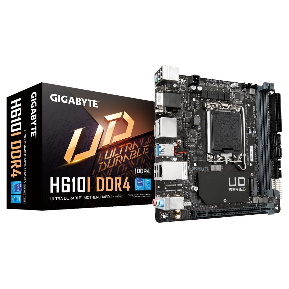 Gigabyte H610I DDR4 - 1.0 - Scheda madre - Mini-ITX - Sockel LGA1700 - Chipset H610 - USB 3.2 Gen 1 - LAN Gigabit - Grafica inte