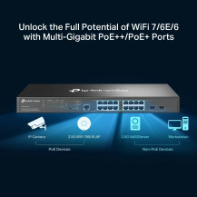 TP-LINK Omada SG3218XP-M2 V1.6 - Switch - L2+ - gestito - 8 x 2,5GBase-T + 8 x 100/1000/2,5G (PoE+)