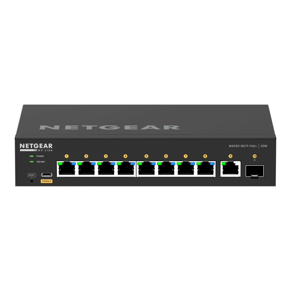 Netgear AV Line M4250-9G1F-PoE+ - Switch - L3 - gestito - 8 x 10/100/1000 (8 PoE+)