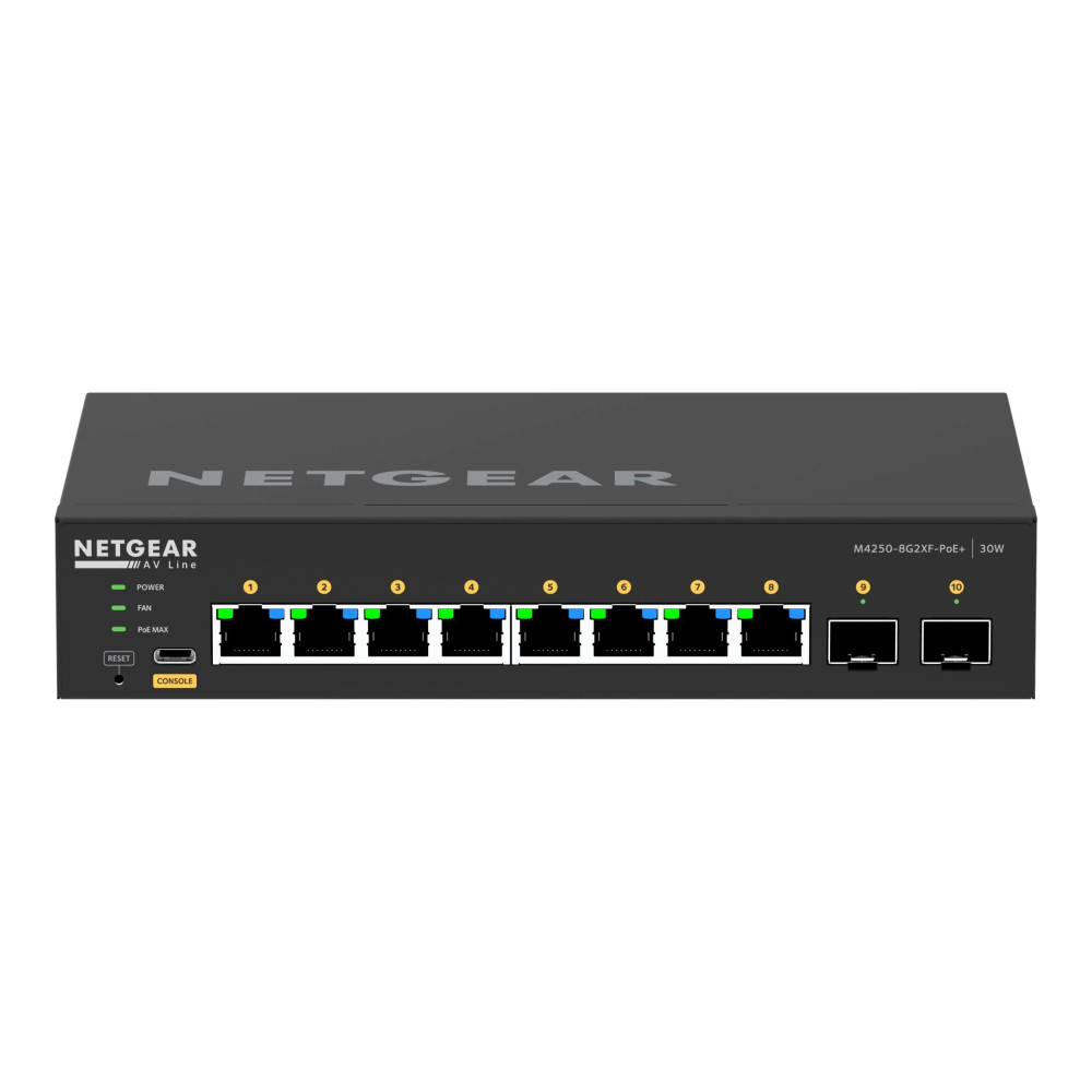 Netgear AV Line M4250-8G2XF-PoE+ - Switch - L3 - gestito - 8 x 10/100/1000 (8 PoE+)