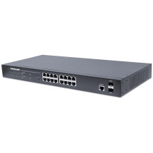 Intellinet 16-Port Gigabit Ethernet PoE+ Web-Managed Switch mit 2 SFP-Ports, IEEE 802.3at/af Power over Ethernet (PoE+/PoE)-konf