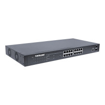 Intellinet 16-Port Gigabit Ethernet PoE+ Web-Managed Switch mit 2 SFP-Ports, IEEE 802.3at/af Power over Ethernet (PoE+/PoE)-konf
