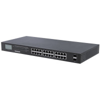 Intellinet 24-Port Gigabit Ethernet PoE+ Switch con 2 porti SFP, display LCD, IEEE 802.3at/af Power over Ethernet (PoE+/PoE)