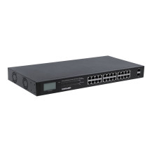 Intellinet 24-Port Gigabit Ethernet PoE+ Switch con 2 porti SFP, display LCD, IEEE 802.3at/af Power over Ethernet (PoE+/PoE)