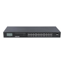 Intellinet 24-Port Gigabit Ethernet PoE+ Switch con 2 porti SFP, display LCD, IEEE 802.3at/af Power over Ethernet (PoE+/PoE)
