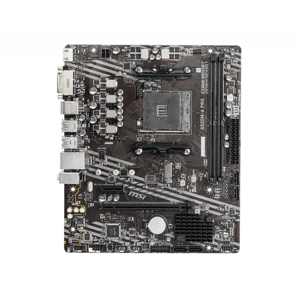 MSI A520M-A PRO - Scheda madre - micro ATX - Socket AM4 - Scheda Madre AMD A520 - USB 3.2 Gen 1 - LAN Gigabit - Grafica integrat