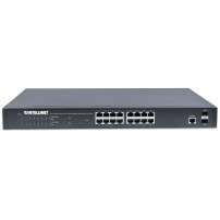 Intellinet 16-Port Gigabit Ethernet PoE+ Web-Managed Switch mit 2 SFP-Ports, IEEE 802.3at/af Power over Ethernet (PoE+/PoE)-konf