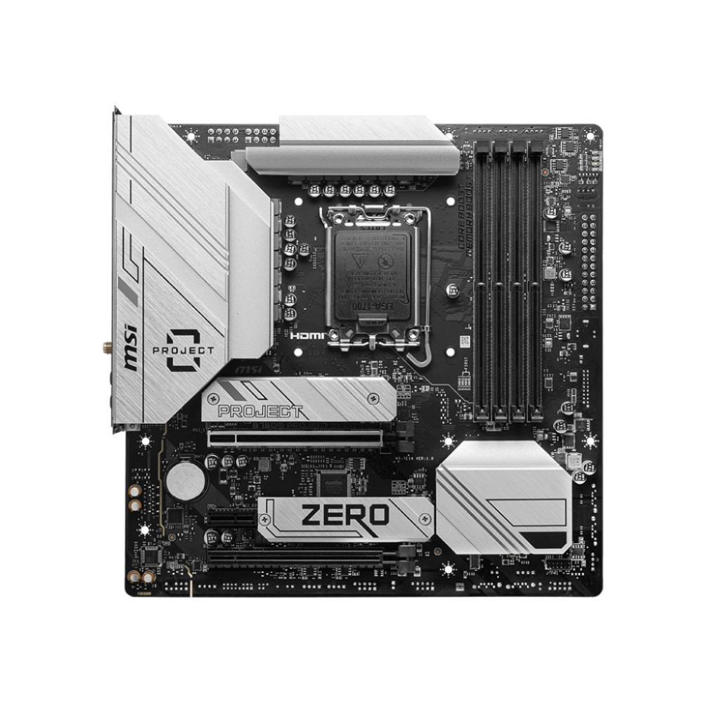 MSI B760M PROJECT ZERO - Scheda madre - micro ATX - Sockel LGA1700 - Chipset B760 - USB 3.2 Gen 1, USB 3.2 Gen 2, USB-C 3.2 Gen 
