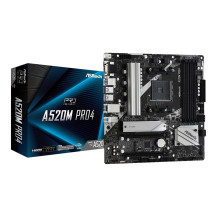 ASRock A520M Pro4 - Scheda madre - micro ATX - Socket AM4 - Scheda Madre AMD A520 - USB 3.2 Gen 1, USB-C Gen1 - LAN Gigabit - Gr