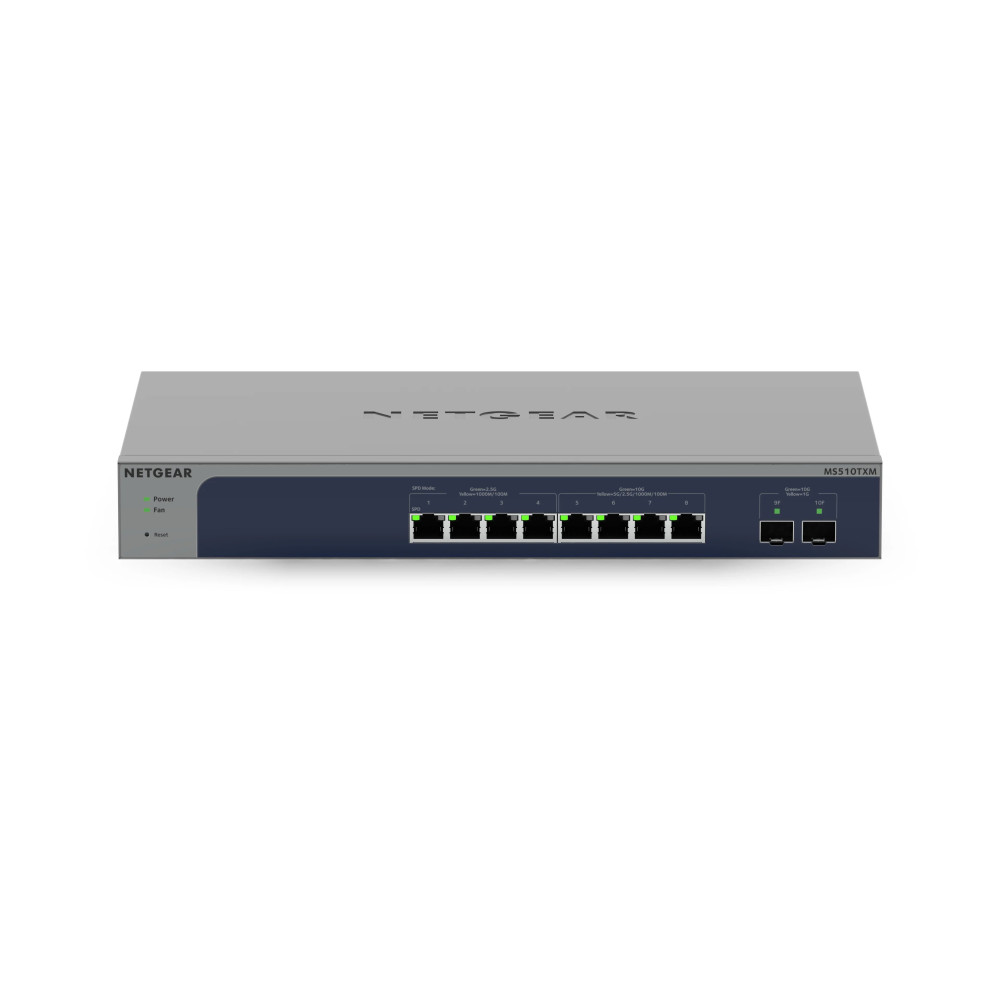 Netgear Smart MS510TXM - Switch - L3 Lite - Intelligente - 4 x 100/1000/2,5G + 4 x 1/2,5/5/10GBase-T + 2 x 10 Gigabit SFP+ (Upli