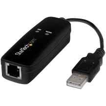 StarTech.com USB 2.0 Faxmodem - 56K Externes DialUp V.92 Modem/Dongle/Adapter - Computer/Laptop Faxmodem - USB a jack telefonico