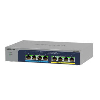 Netgear MS108UP, non gestito, 2,5G Ethernet (100/1000/2500), Full Duplex, Power over Ethernet (PoE), Montaggio su parete