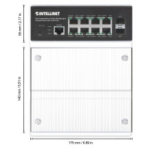 Intellinet Switch - industriali - L2+ - gestito - 8 x 10/100/1000 (PoE+)