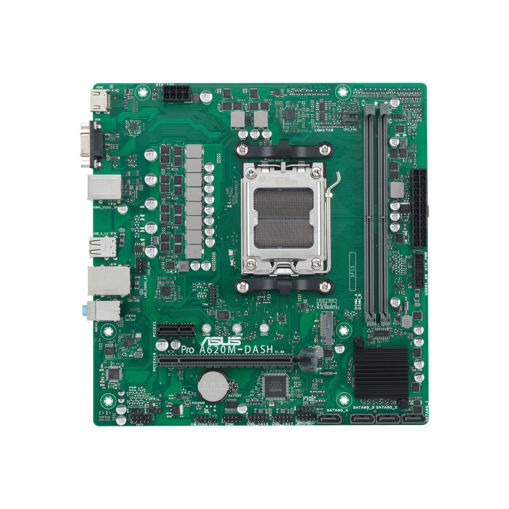 ASUS A620M-DASH-CSM - Scheda madre - micro ATX - Socket AM5 - Chipset AMD A620 - USB 3.2 Gen 1 - LAN Gigabit - Grafica integrata
