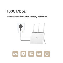 TP-LINK Powerline TL-PA7017P AV1000 Gigabit Pass-through - Adattatore Powerline 1GbE, HomePlug AV (HPAV)