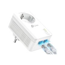 TP-LINK AV1000 a doppio port Gigabit Powerline Adapter con presa elettrica, 1000 Mbit/s, IEEE 1901, IEEE 802.3, IEEE 802.3u, Typ