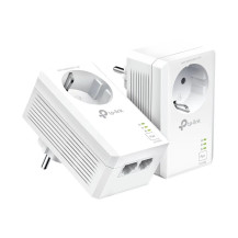 TP-LINK AV1000 a doppio port Gigabit Powerline Adapter con presa elettrica, 1000 Mbit/s, IEEE 1901, IEEE 802.3, IEEE 802.3u, Typ