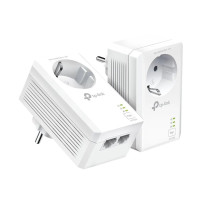 TP-LINK AV1000 a doppio port Gigabit Powerline Adapter con presa elettrica, 1000 Mbit/s, IEEE 1901, IEEE 802.3, IEEE 802.3u, Typ
