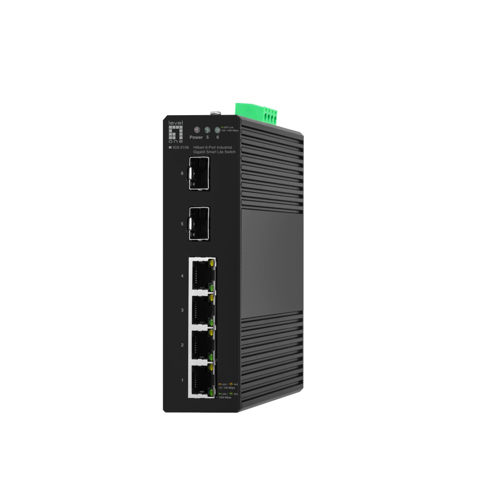 LevelOne Hilbert 6-Port Gigabit Smart Lite Switch, 4 x Gigabit RJ45, 2 x Gigabit SFP, gestito, L2, Ethernet Gigabit (10/100/1000