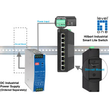 LevelOne Hilbert 8-Port Industrial Gigabit Smart Lite Switch, gestito, L2, Gigabit Ethernet (10/100/1000), Full Duplex