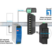 LevelOne Hilbert 8-Port Industrial Gigabit Smart Lite Switch, gestito, L2, Gigabit Ethernet (10/100/1000), Full Duplex