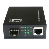 LevelOne convertitore mediastato 10-Gigabit RJ45 a SFP+, 10000 Mbit/s, 10GBase-T, IEEE 802.3ab, IEEE 802.3ae, IEEE 802.3an, IEEE