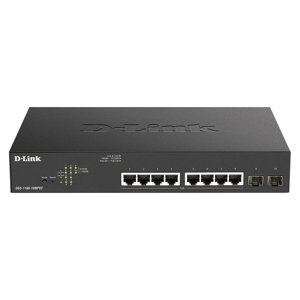 D-Link DGS 1100-10MPV2 - Switch - Intelligente - 8 x 10/100/1000 (PoE)