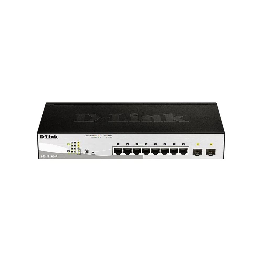 D-Link Web Smart DGS-1210-08P - Switch - gestito - 8 x 10/100/1000 (PoE)