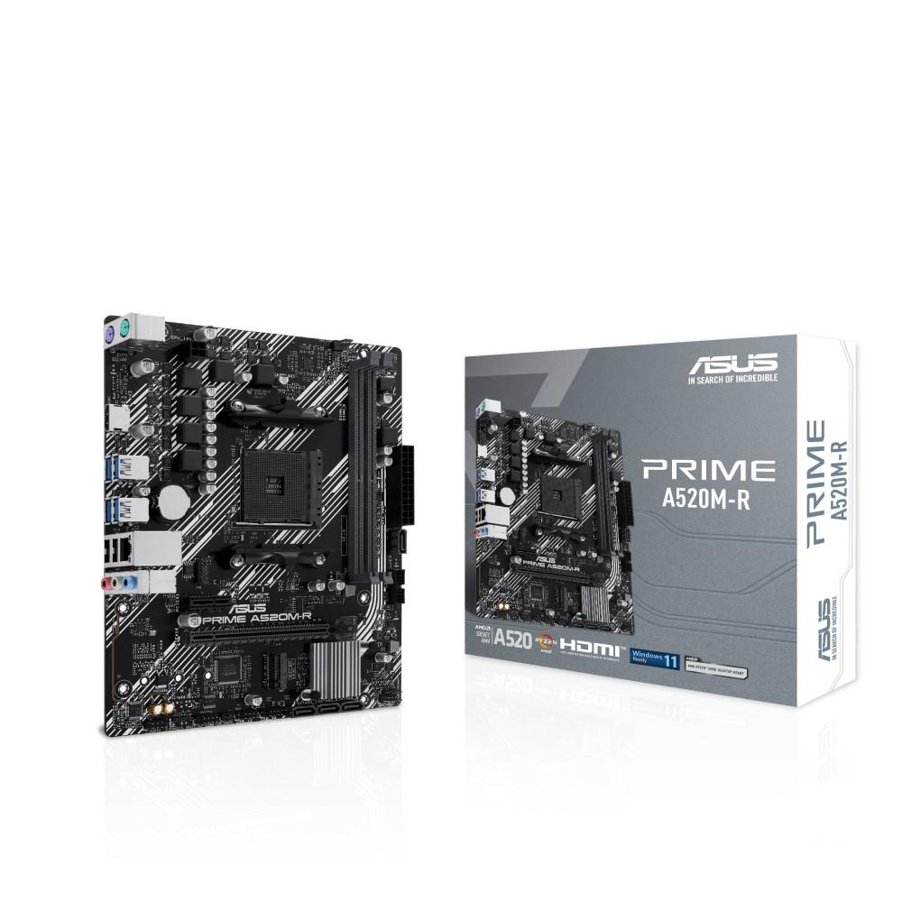 ASUS PRIME A520M-R - Scheda madre - micro ATX - Socket AM4 - Scheda Madre AMD A520 - USB 3.2 Gen 1 - LAN Gigabit - Grafica integ