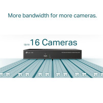 TP-LINK VIGI 16 Canale Registratore di Video in Rete, 16 canali, 1920 x 1080 Pixel, 720p, 1080p, 1920 ├ù 1080, 1280 ├ù 1024, 128