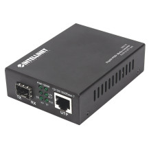 Intellinet Gigabit PoE+ Convertitore di Media, 1 x Porta 1000Base-T RJ45 a 1 x Porta SFP, Iniettore PoE+ - Convertitore di media