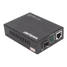 Intellinet Gigabit PoE+ Convertitore di Media, 1 x Porta 1000Base-T RJ45 a 1 x Porta SFP, Iniettore PoE+ - Convertitore di media