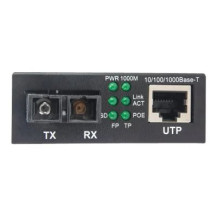 Intellinet Gigabit PoE+ Media Converter, porta 1000Base-T RJ45 a 1000Base-LX (SC)