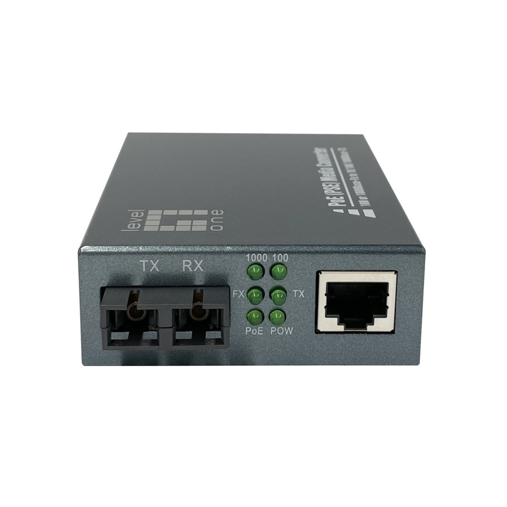 Converter di rete Gigabit RJ45 a SC, PoE PSE, fibra ottica monomodo, 20km, 1000 Mbit/s, IEEE 802.3, IEEE 802.3ab, IEEE 802.3af, 