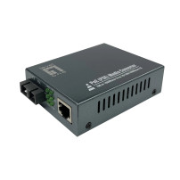 Converter di rete Gigabit RJ45 a SC, PoE PSE, fibra ottica monomodo, 20km, 1000 Mbit/s, IEEE 802.3, IEEE 802.3ab, IEEE 802.3af, 