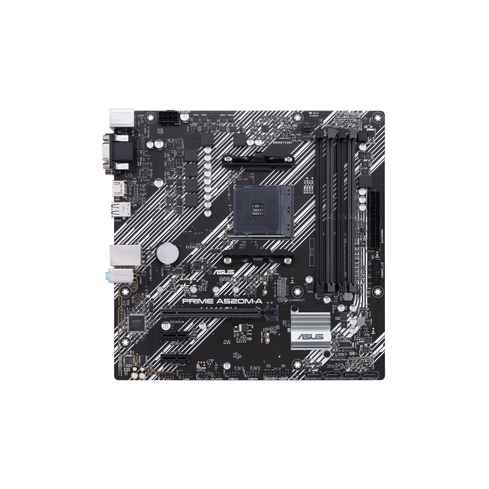 ASUS PRIME A520M-A II/CSM - Scheda madre - micro ATX - Socket AM4 - Scheda Madre AMD A520 - USB 3.2 Gen 1 - LAN Gigabit - Grafic