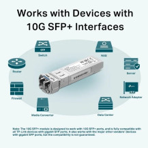 TP-LINK SM5110-LR, Fibra ottica, 10000 Mbit/s, SFP+, LC, 9/125 ┬Ám, 10000 m