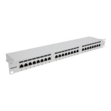 Intellinet 24-port Cat6a Patchpanel, schermato, 24 porte, FTP, 1 HE, pannelli di montaggio con introduzione dei cavi a 90 gradi,
