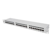Intellinet 24-port Cat6a Patchpanel, schermato, 24 porte, FTP, 1 HE, pannelli di montaggio con introduzione dei cavi a 90 gradi,