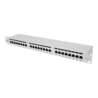 Intellinet 24-port Cat6a Patchpanel, schermato, 24 porte, FTP, 1 HE, pannelli di montaggio con introduzione dei cavi a 90 gradi,