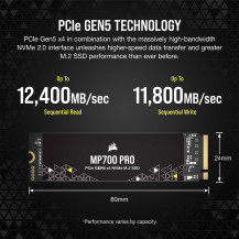 Corsair MP700 PRO - SSD - 1 TB - interno - M.2 2280 - PCI Express 5.0 x4 (NVMe)