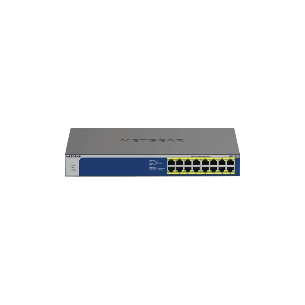 Netgear GS516PP - Switch - senza gestione - 16 x 10/100/1000 (PoE+)