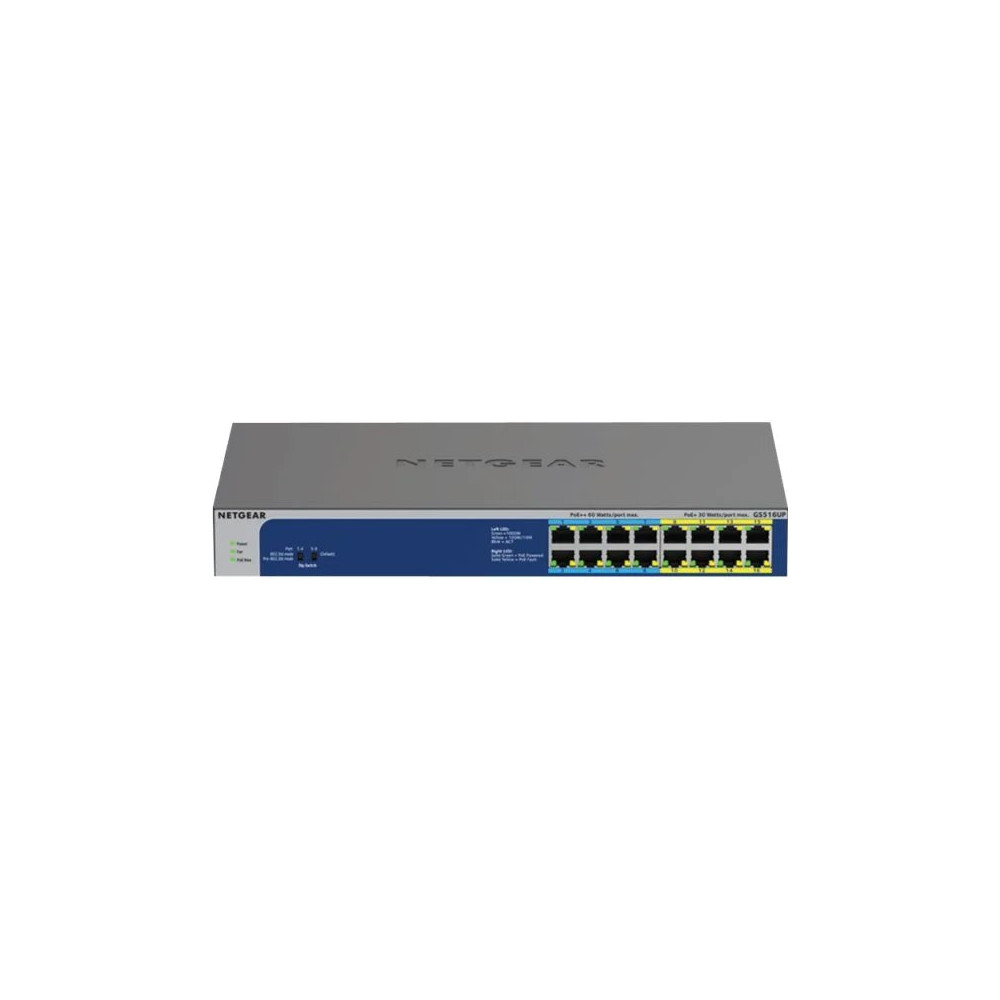 Netgear GS516UP - Switch - senza gestione - 8 x 10/100/1000 (PoE+)