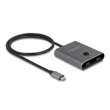 Delock Switch 2 a 1 - Centro di controllo - bidirezionale, 8K, 10 Gbps - 2 x USB-C (Power Delivery)