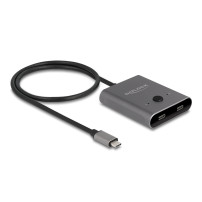 Delock Switch 2 a 1 - Centro di controllo - bidirezionale, 8K, 10 Gbps - 2 x USB-C (Power Delivery)