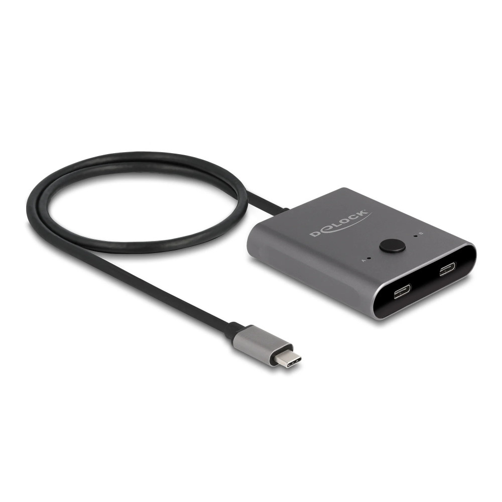 Delock Switch 2 a 1 - Centro di controllo - bidirezionale, 8K, 10 Gbps - 2 x USB-C (Power Delivery)