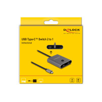 Delock Switch 2 a 1 - Centro di controllo - bidirezionale, 8K, 10 Gbps - 2 x USB-C (Power Delivery)