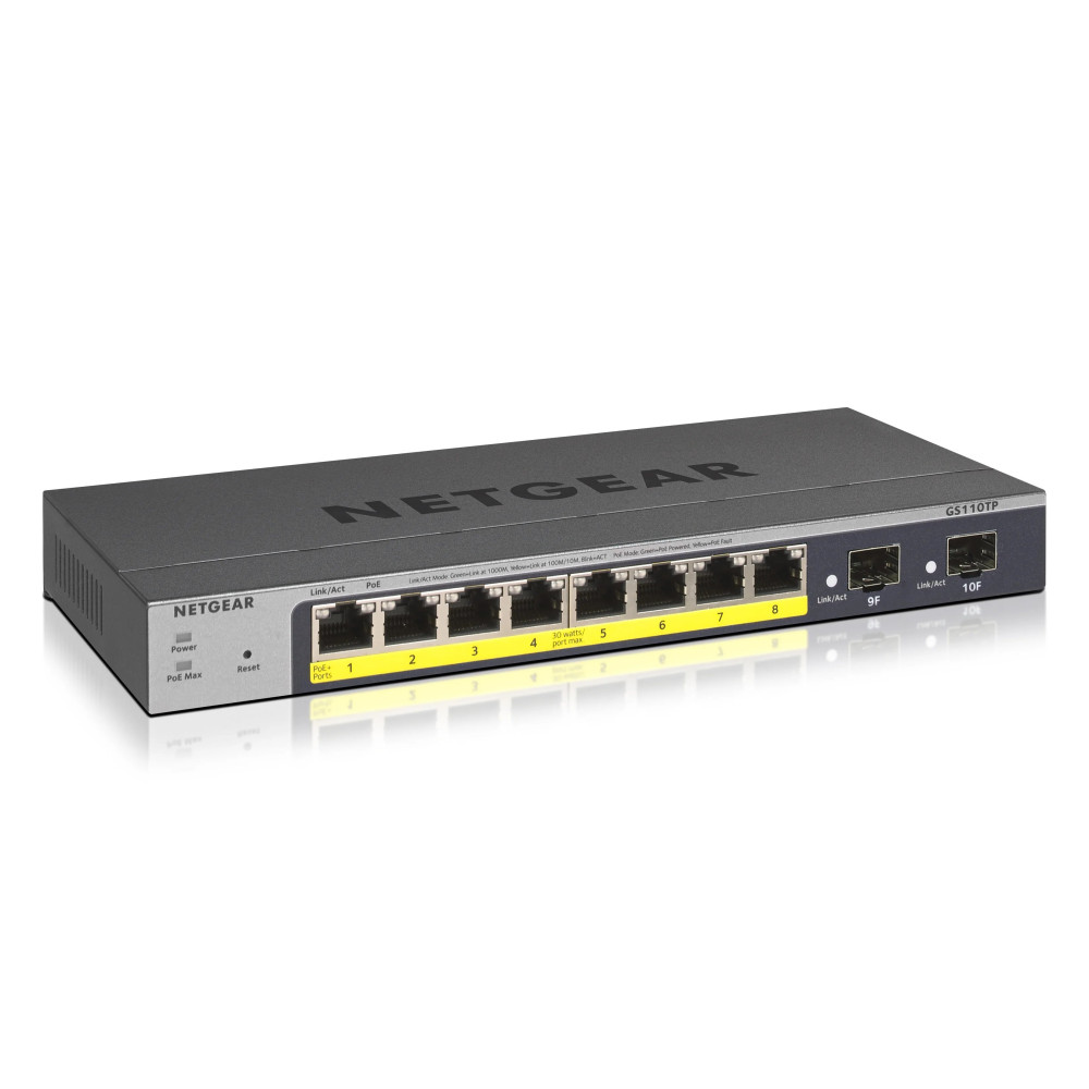 NETGEAR Smart GS110TPv3 - Switch - Intelligente - 8 x 10/100/1000 (PoE)