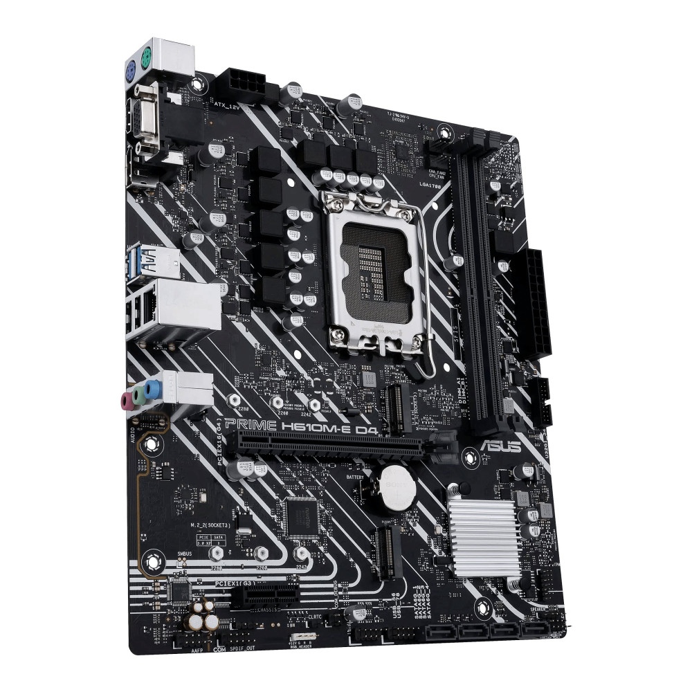 ASUS PRIME H610M-E D4-CSM - Scheda madre - micro ATX - Sockel LGA1700 - Chipset H610 - USB 3.2 Gen 2, USB 3.2 Gen 1 - LAN Gigabi